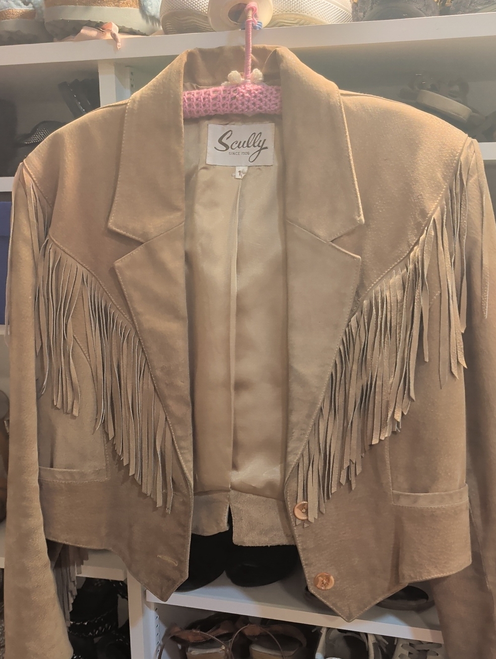 Scully Tan Suede Fringe Western Jacket